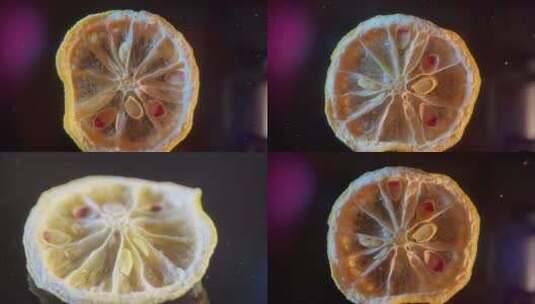 【镜头合集】微距4k干柠檬片高清在线视频素材下载