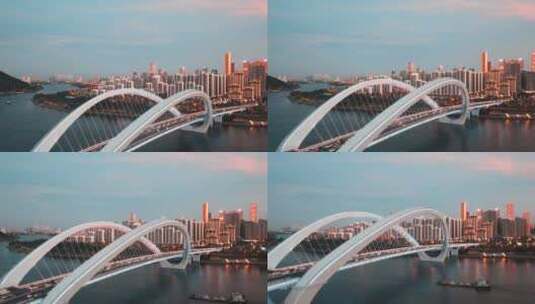 南宁大桥航拍高清在线视频素材下载