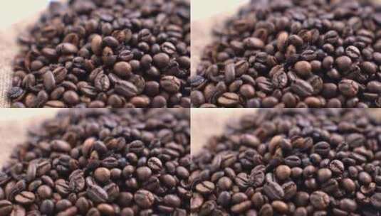 一串旋转的咖啡豆高清在线视频素材下载