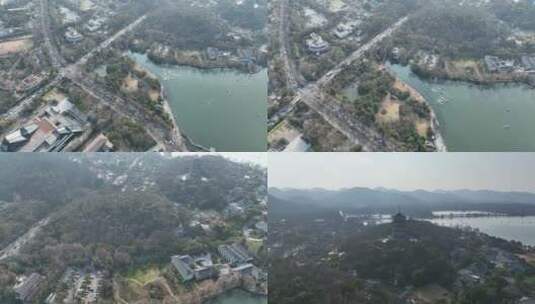 杭州西湖风景区航拍高清在线视频素材下载