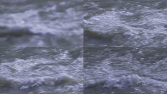 下雨时的都江堰卷起浪花 雨景高清在线视频素材下载