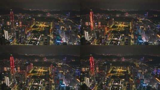 【正版5K素材】深圳市民中心灯光秀航拍高清在线视频素材下载