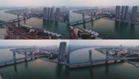 天津塘沽海门大桥航拍风景高清在线视频素材下载
