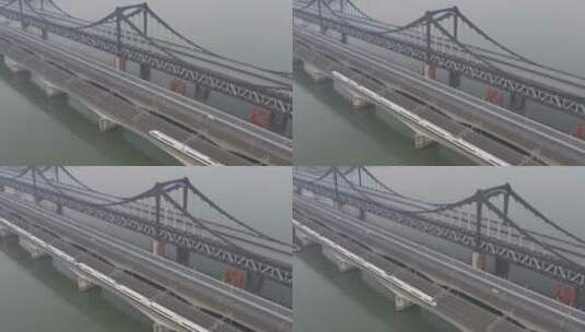 杭州彭埠大桥航拍高清在线视频素材下载