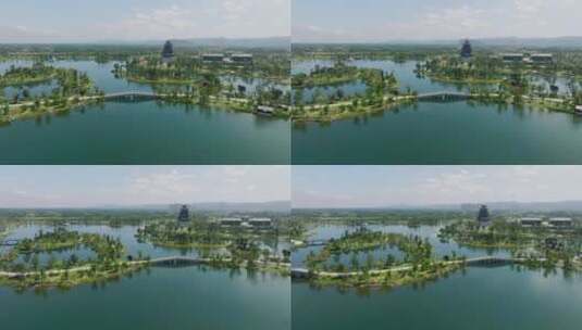 成都东安湖美丽园林风景高清在线视频素材下载