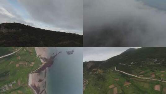 大疆无人机FPV海岛航拍高清在线视频素材下载