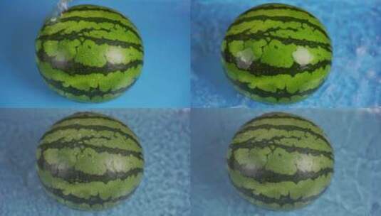 西瓜泼水升格创意水果实拍高清在线视频素材下载