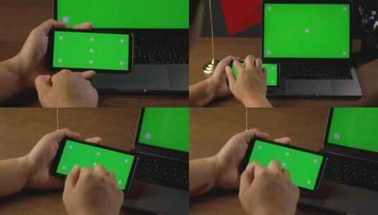 屏幕抠像 绿屏电脑手机屏幕可替换横屏抠像高清在线视频素材下载