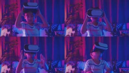 小朋友的VR体验高清在线视频素材下载