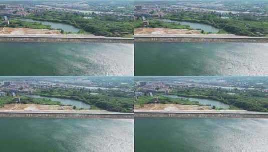 航拍湖北徐家河水库4A景区大坝高清在线视频素材下载