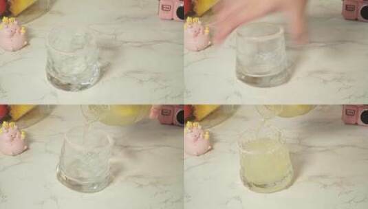 黄皮果特饮青柠汁鸡尾酒高清在线视频素材下载