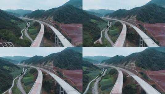 公路视频施工中的未通车云南高速高架桥路高清在线视频素材下载