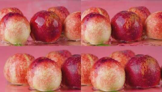 升格油桃桃子新鲜水果高清在线视频素材下载