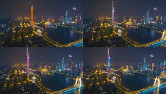 8K广州珠江夜景超级繁华夜景宣传延时高清在线视频素材下载