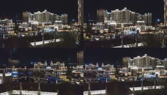 城市园区夜景灯光秀高清在线视频素材下载