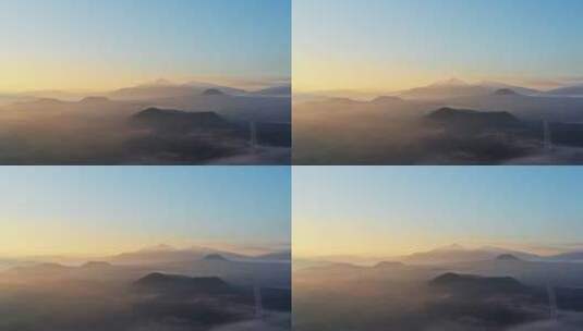 日出时的腾冲火山群高清在线视频素材下载