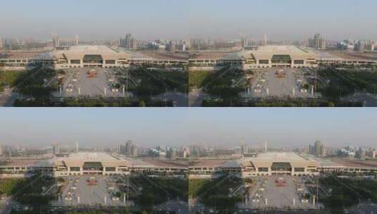河南郑州高铁站航拍高清在线视频素材下载