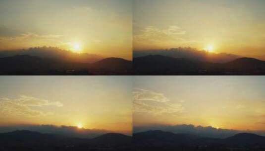 山日落延时阳光穿透云朵穿过云层黄昏夕阳云高清在线视频素材下载