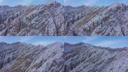 航拍山岭雪景高清在线视频素材下载
