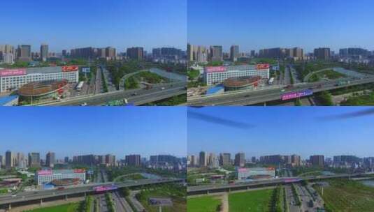 二广高速立交桥航拍高清在线视频素材下载
