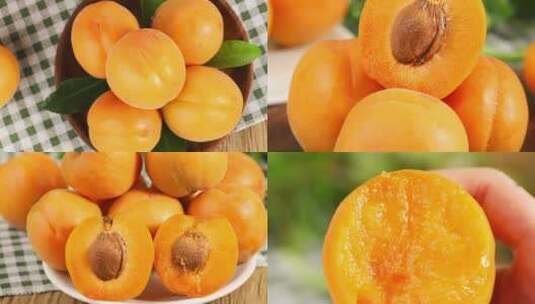 黄杏 新鲜水果展示高清在线视频素材下载