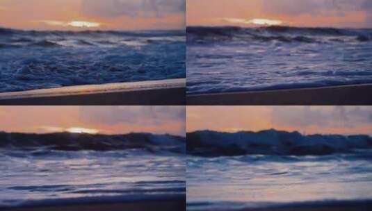 唯美海浪湖面大海夕阳高清在线视频素材下载