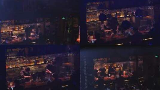 酒吧吧台调酒师在调酒调制饮料4k视频素材高清在线视频素材下载