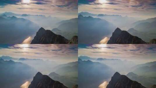 云雾笼罩的阿尔卑斯山高清在线视频素材下载