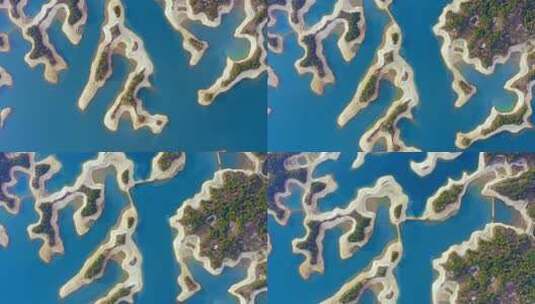 湖泊里的大大小小的小岛高清在线视频素材下载