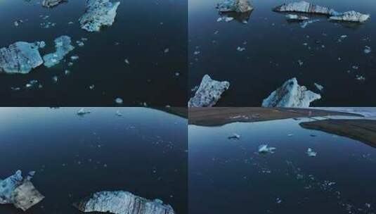冰岛水域大气震撼航拍大海深蓝绝美风景高清在线视频素材下载