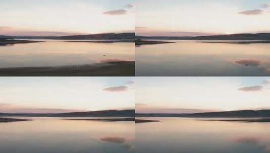 湖泊湿地日落夕阳自然风光4k竖屏航拍高清在线视频素材下载