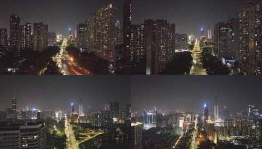 城市夜景 马路航拍高清在线视频素材下载