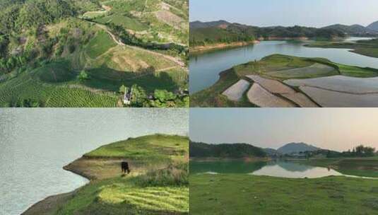 山川湖泊乡村风景高清在线视频素材下载