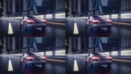 奥迪跑车汽车加速漂移马路场景高清在线视频素材下载
