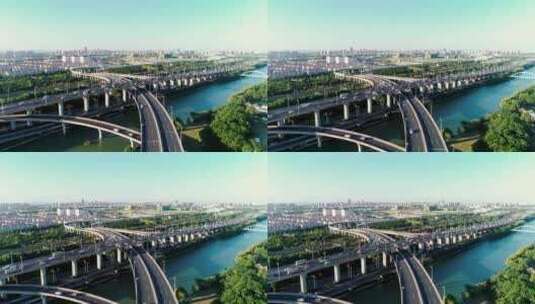 上海长宁外环高速立交桥高清在线视频素材下载