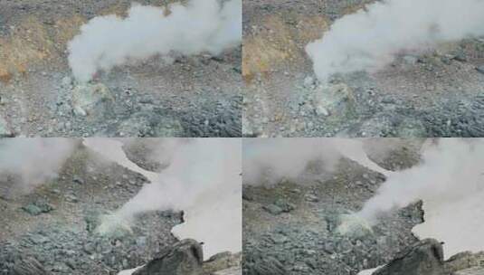 4K日本北海道旭岳火山喷烟口高清在线视频素材下载