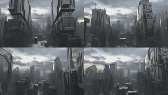 科幻未来高楼大厦高清在线视频素材下载
