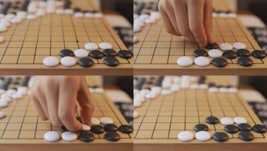 可爱的男孩在窗边下围棋高清在线视频素材下载