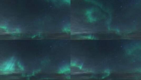 北极 绿色极光星空 炫光高清在线视频素材下载