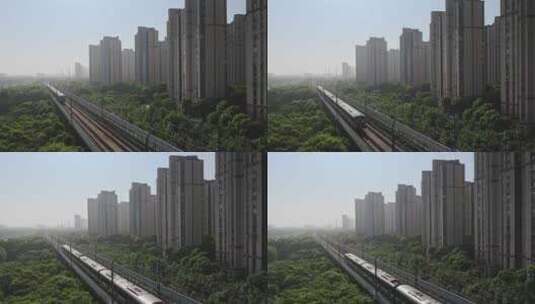 航拍上海轨道交通高清在线视频素材下载