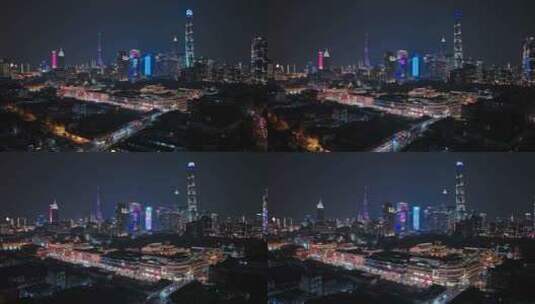4K上海航拍豫园城隍庙中秋夜景航拍高清在线视频素材下载