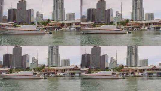 游艇和船只在码头高清在线视频素材下载