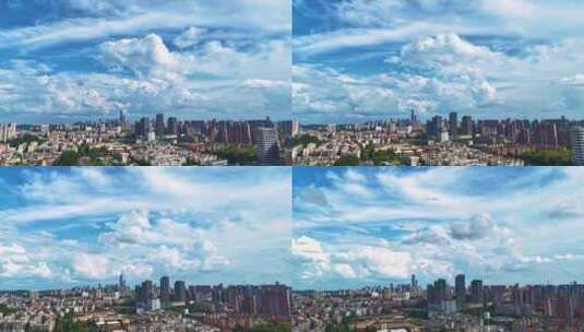 贵州贵阳白云区城市上空蓝天白云延时拍摄高清在线视频素材下载