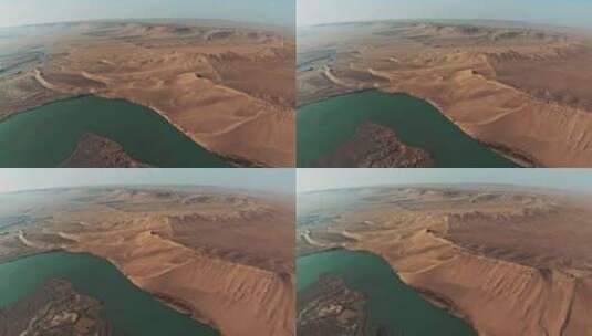 航拍沙漠河流高清在线视频素材下载