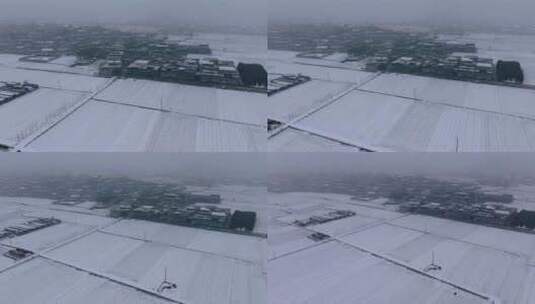 大雪中的北方村庄高清在线视频素材下载