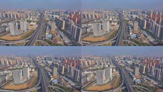 杭州城市高架路航拍4K高清在线视频素材下载