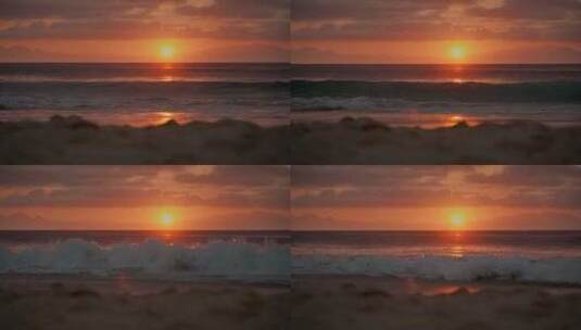 海边落日夕阳金色高清在线视频素材下载
