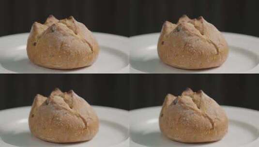 欧式面包欧包甜品食物特写高清在线视频素材下载