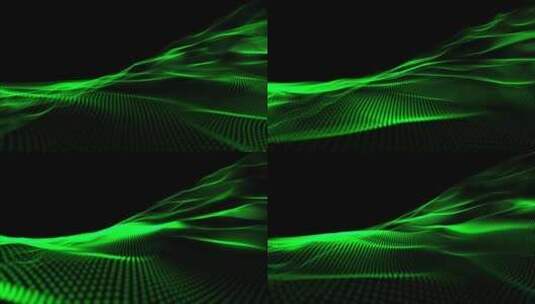 粒子波背景绿色循环V4高清在线视频素材下载