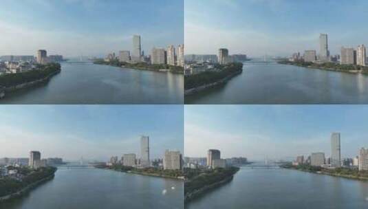 惠州东江风景航拍惠州大桥合生大桥河流风光高清在线视频素材下载
